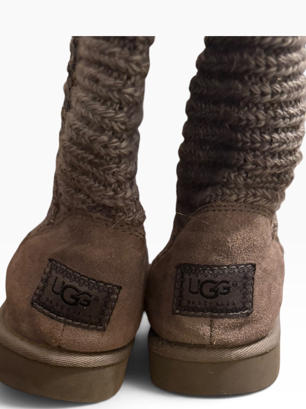 Ugg Classic Cardy Knit Wool Button Tall Boots size 10 Knit Warm Slouch - Picture 8 of 10